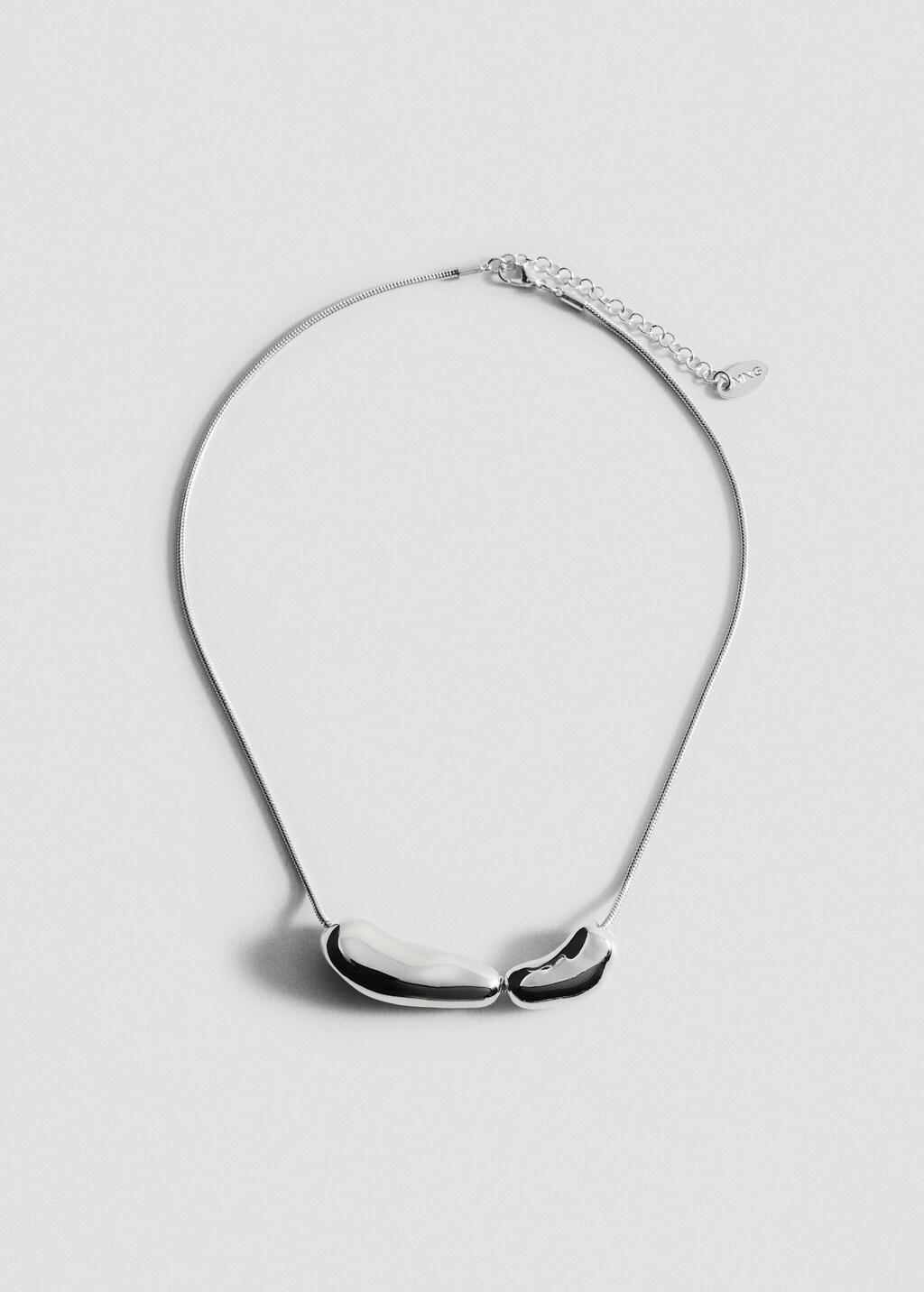 Silver Necklace With Irregular Metal Pieces, 0201_PL, large image number 3