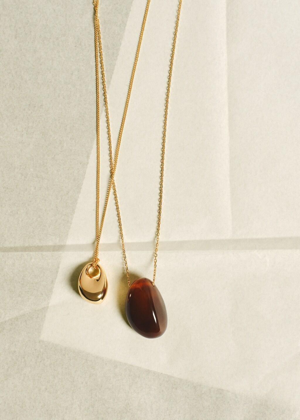 Gold Double Pendant Necklace, Gold, large image number 2