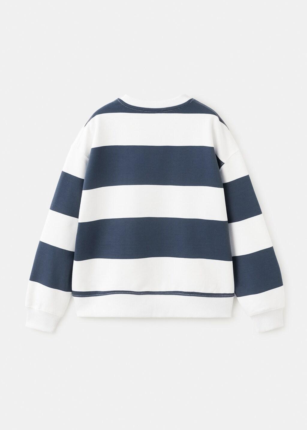 Navy 100% Cotton Striped Sweatshirt, Kids Boy, Navy, medium