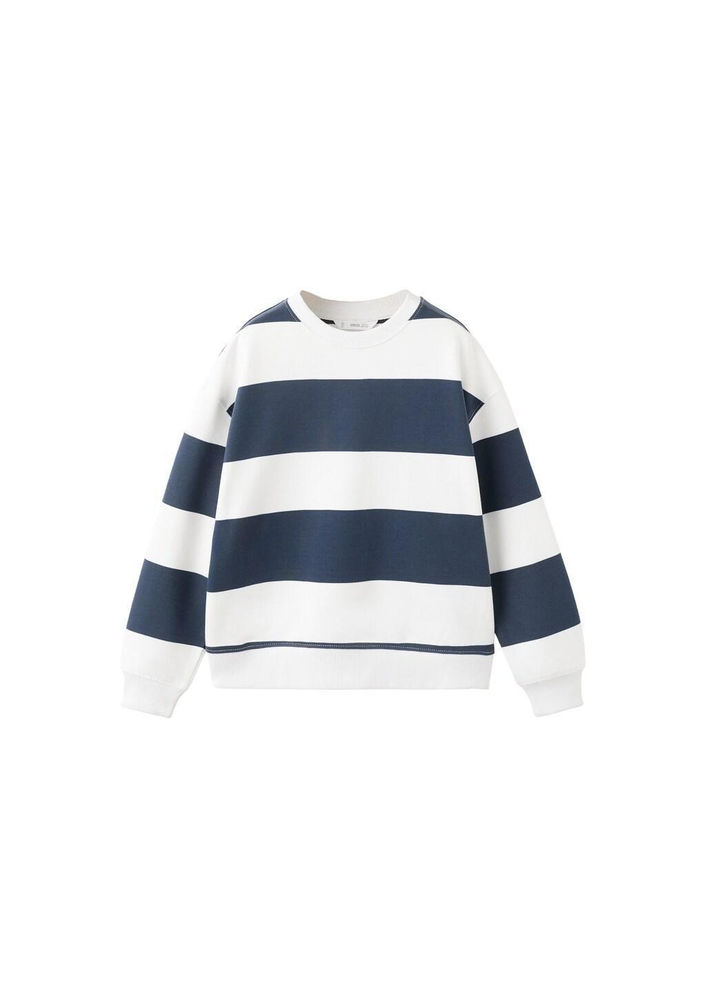 Navy 100% Cotton Striped Sweatshirt, Kids Boy, Navy, large image number 4