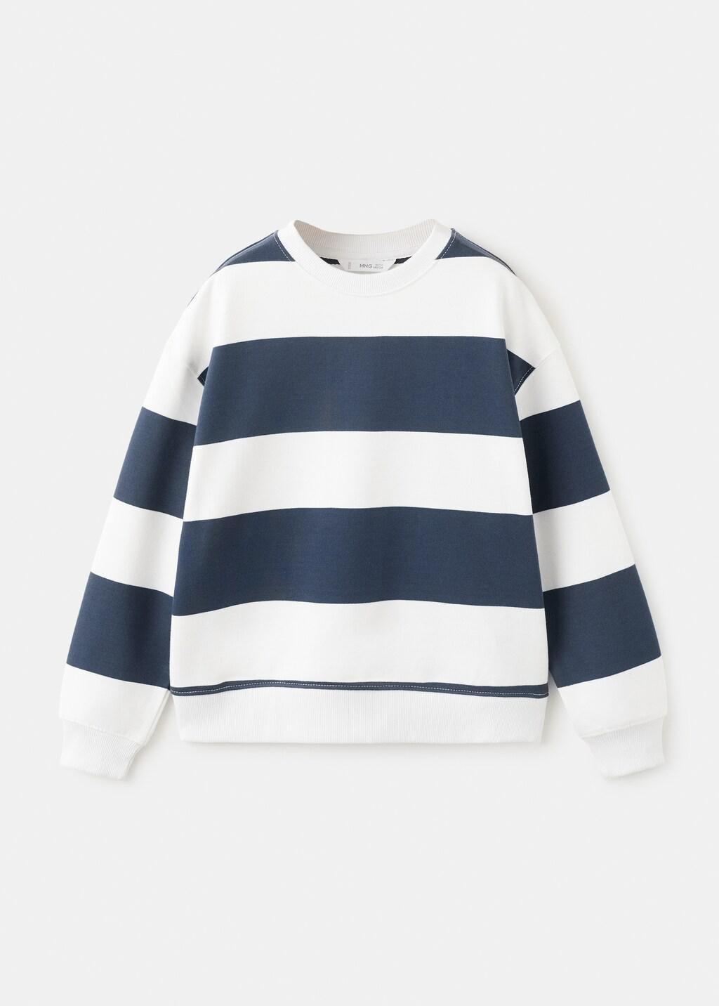 Navy 100% Cotton Striped Sweatshirt, Kids Boy, Navy, large image number 5
