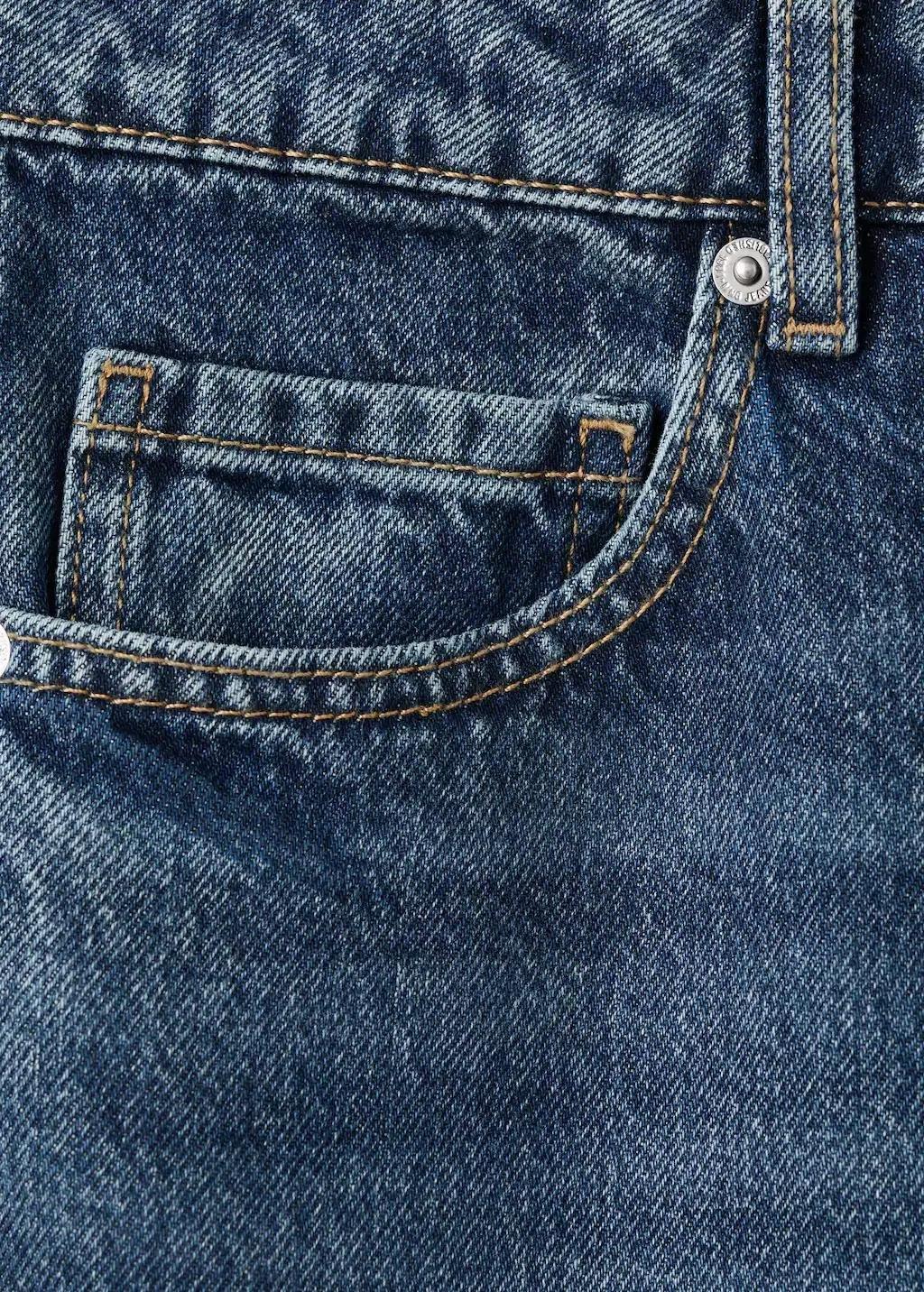 Blue Straight Low-Waist Jeans, Open Blue, large image number 5