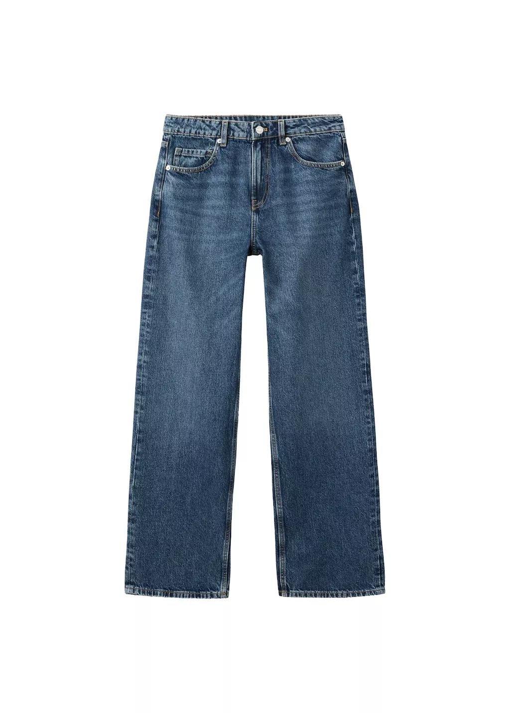 Blue Straight Low-Waist Jeans, Open Blue, large image number 7