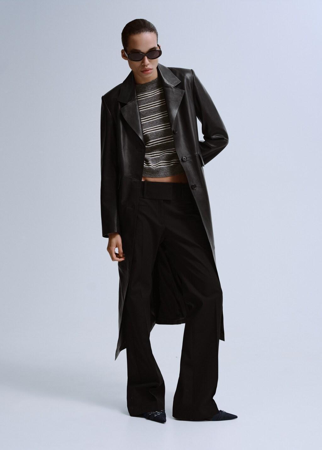 Grey Knit Striped Sweater, 0201_94, large image number 0