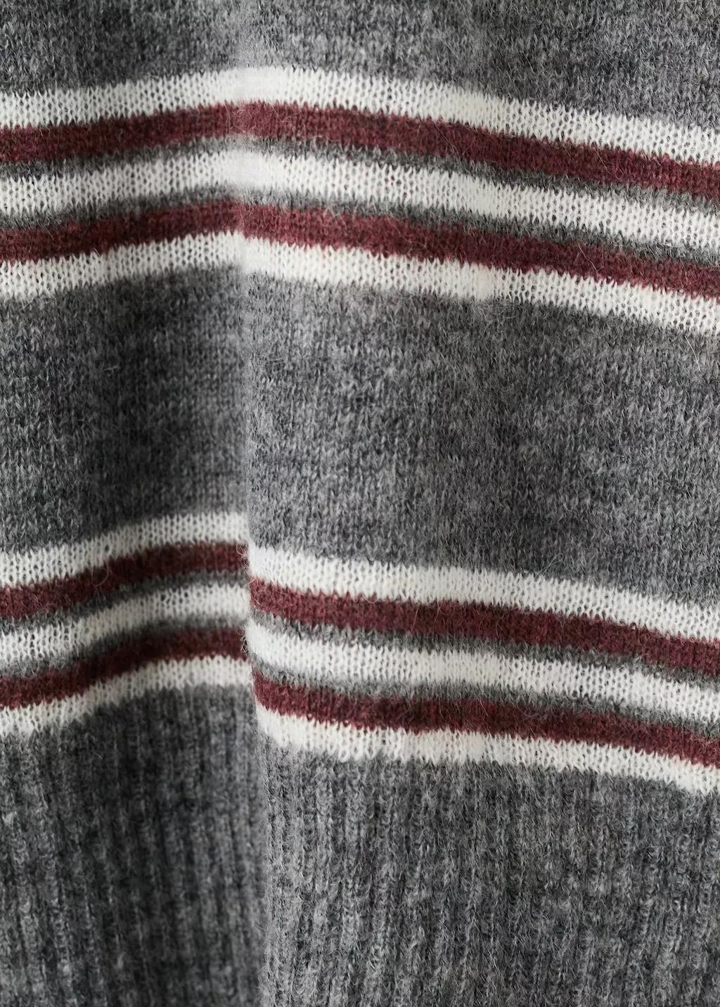 Grey Knit Striped Sweater, 0201_94, large image number 4