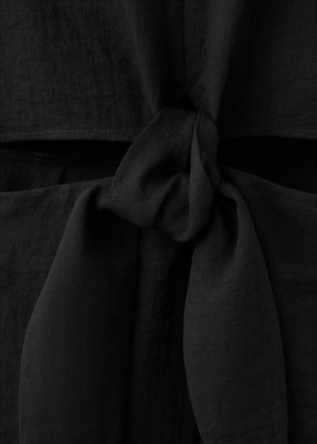 Black Cut-Out Jumpsuit With Knot, Black, large image number 1