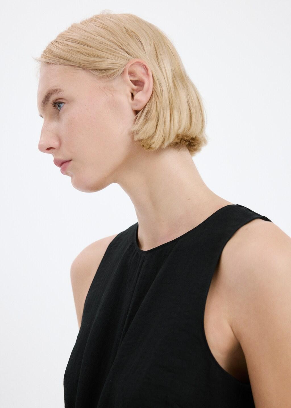 Black Cut-Out Jumpsuit With Knot, Black, large image number 4