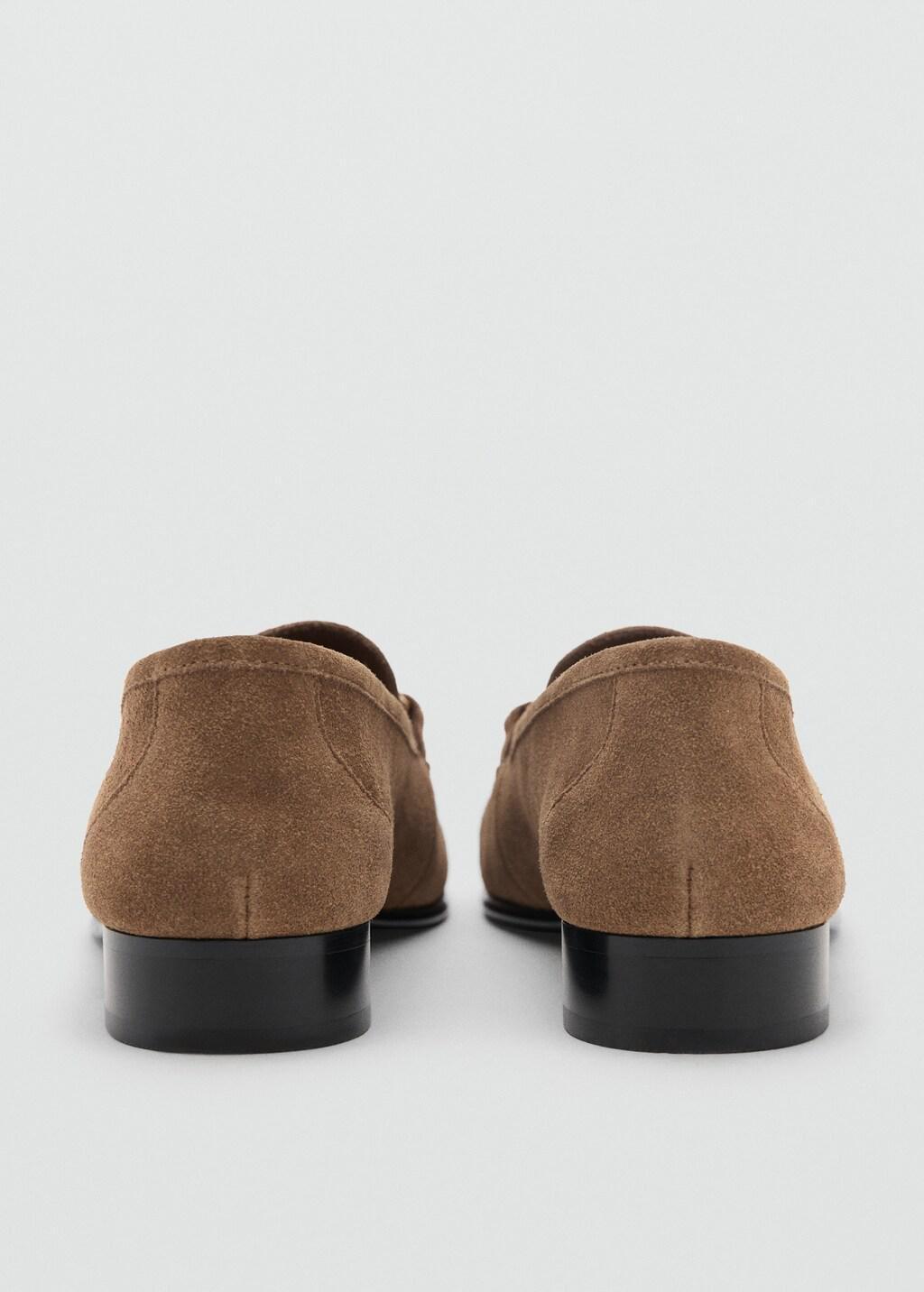 Brown Buckle Leather Moccasins, Light Pastel Brown, medium