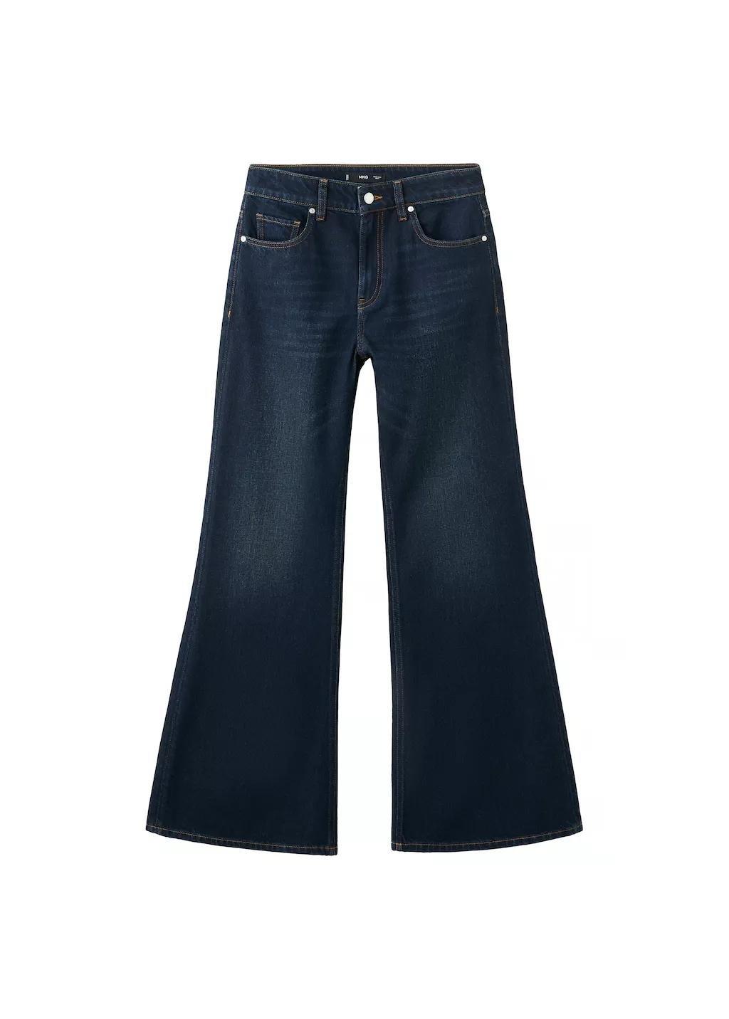 Blue Mid-Rise Flared Jeans, 0201_DO, large image number 6