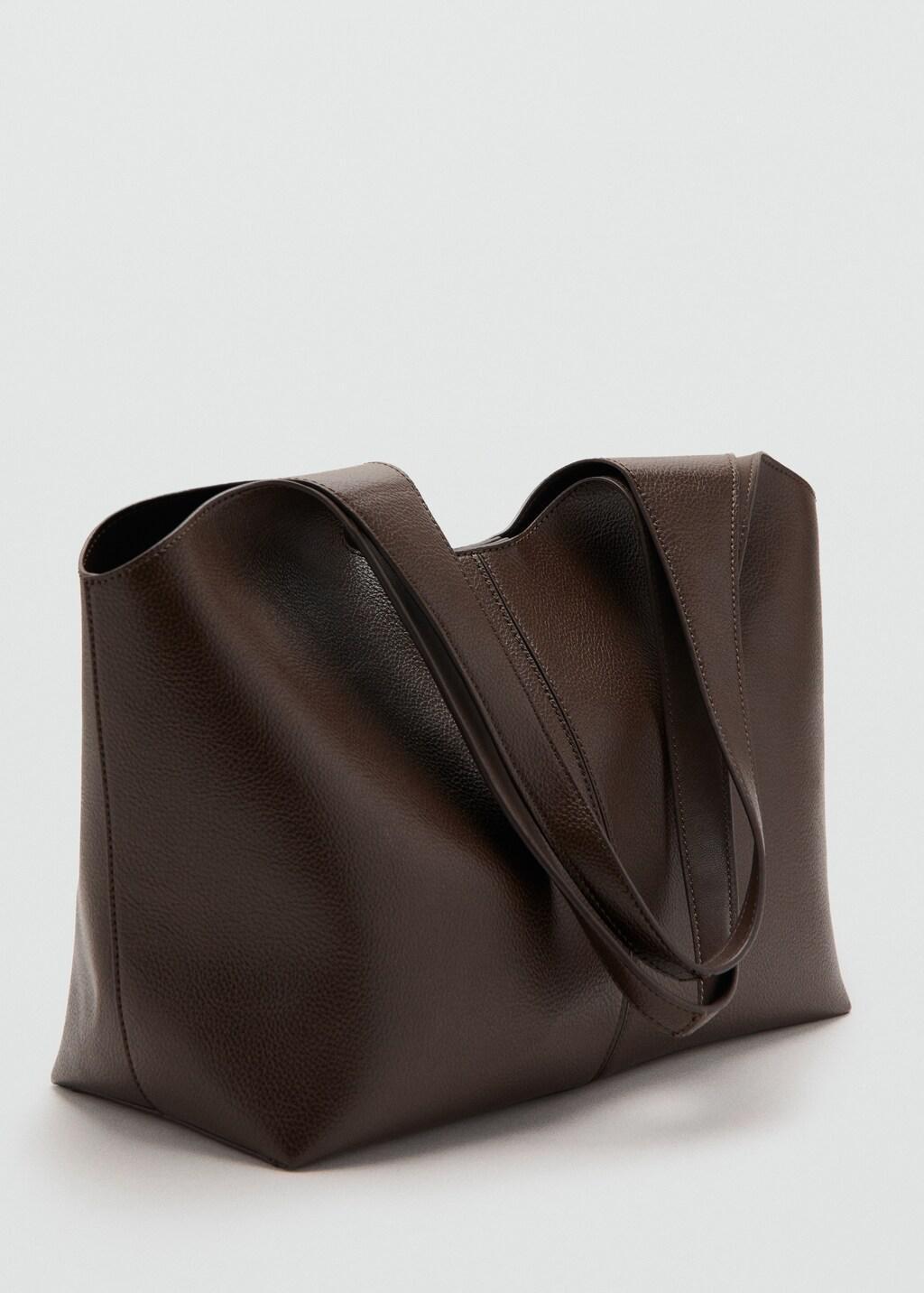 Brown Large Shopper Bag, Dark Brown, large image number 1