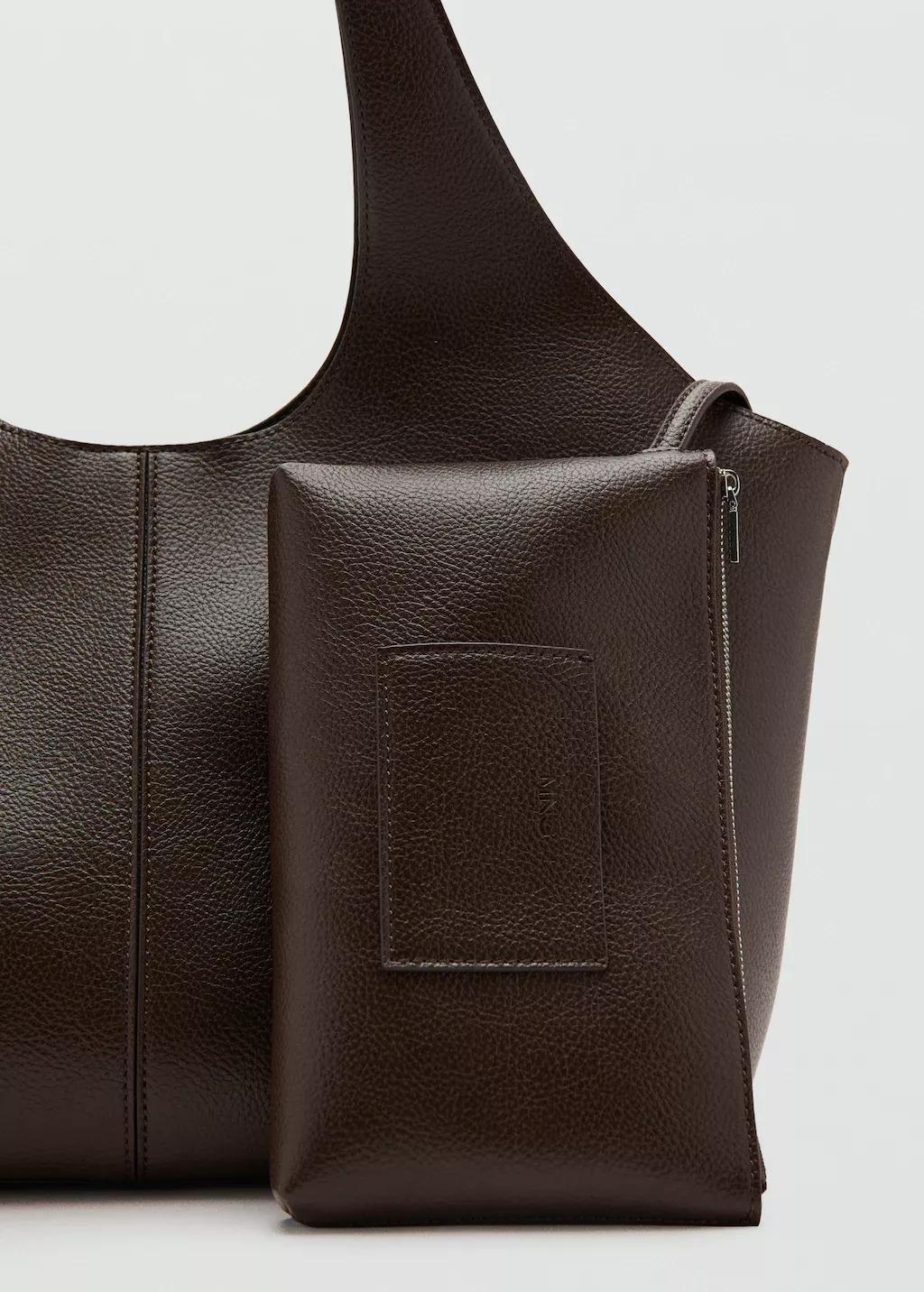 Brown Large Shopper Bag, Dark Brown, large image number 2