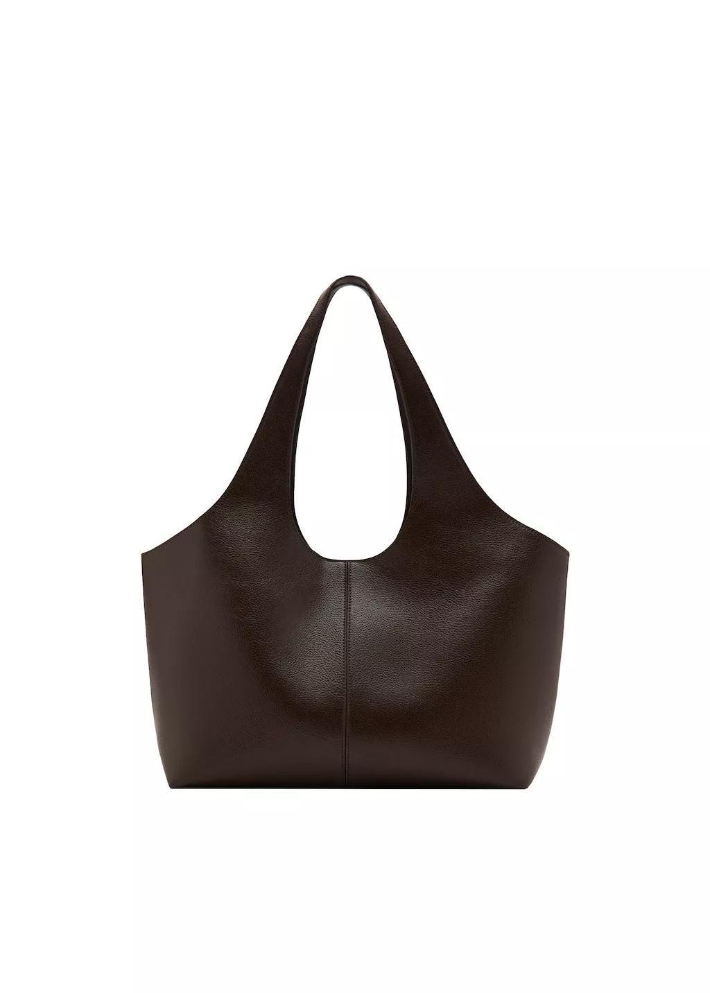 Brown Large Shopper Bag, Dark Brown, large image number 3