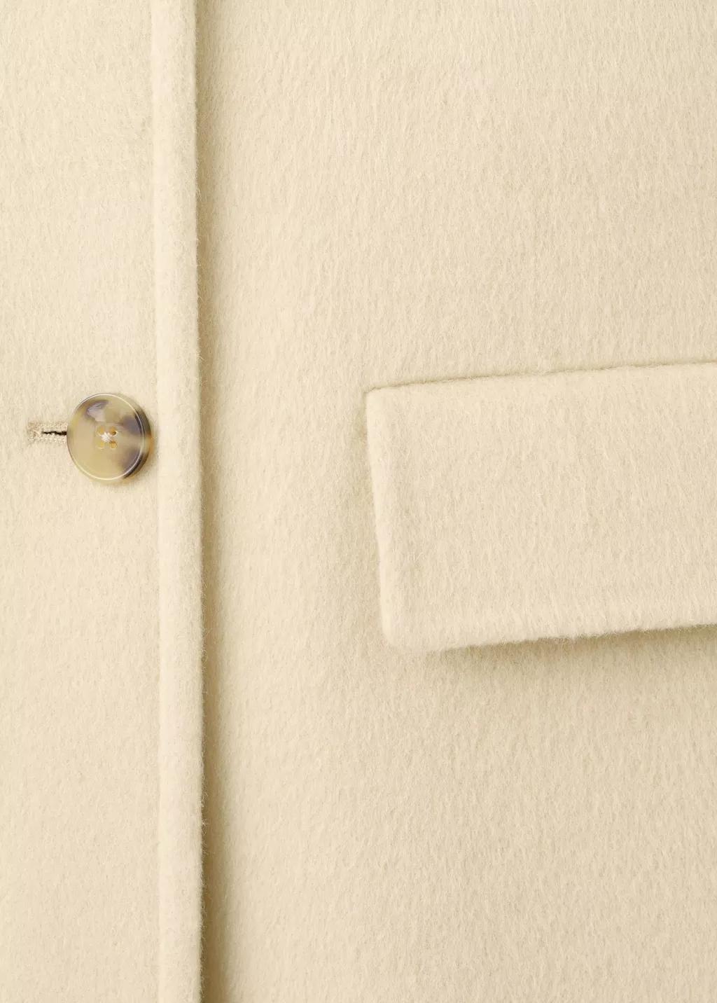 Yellow Wool-Blend Coat With Button Fastening, Yellow, large image number 1