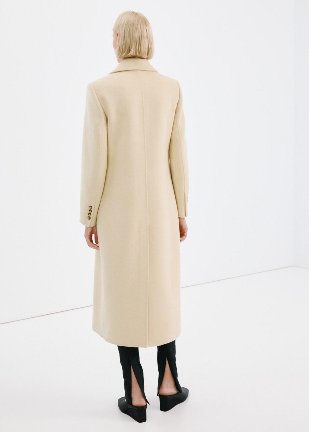 Yellow Wool-Blend Coat With Button Fastening, Yellow, large image number 2