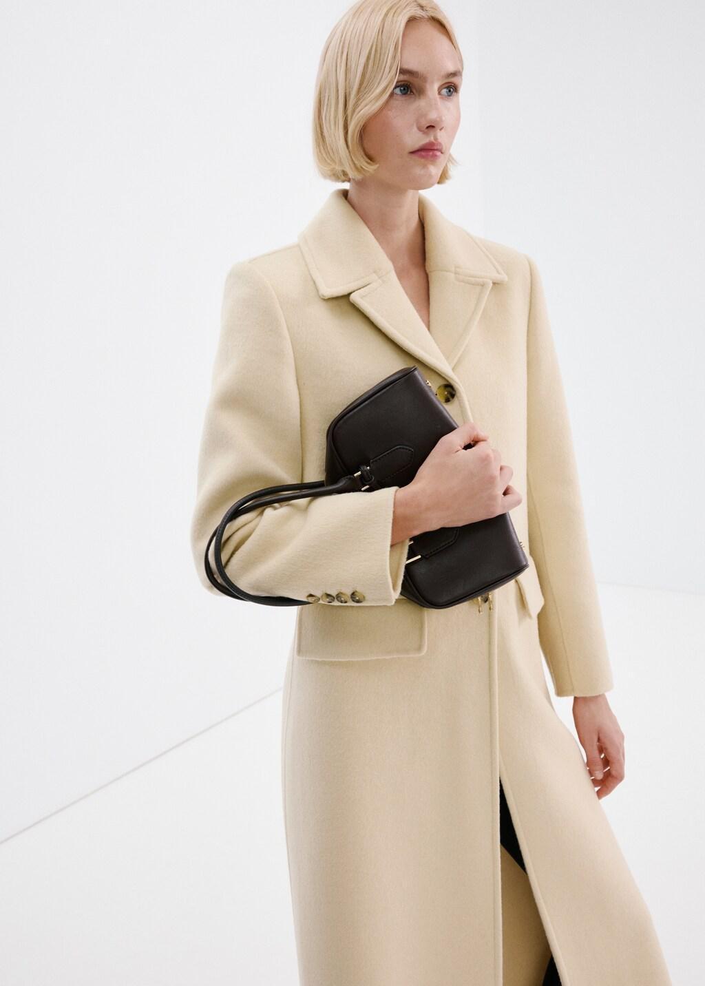 Yellow Wool-Blend Coat With Button Fastening, Yellow, large image number 3