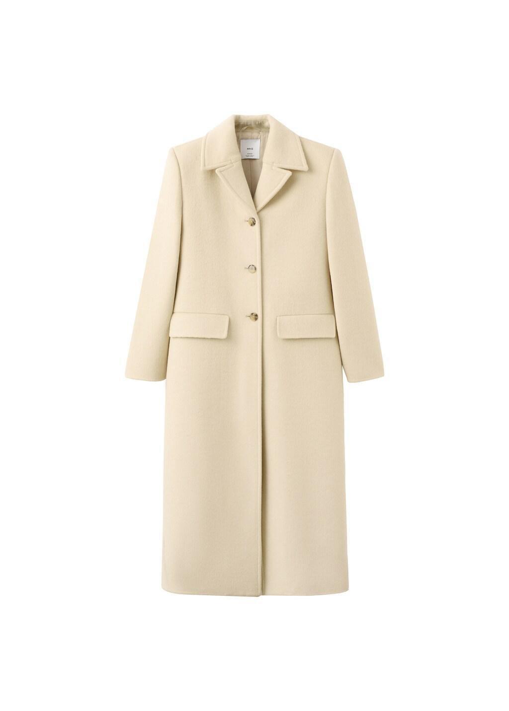 Yellow Wool-Blend Coat With Button Fastening, Yellow, large image number 7