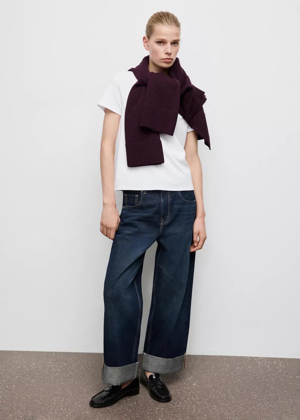 White Short-Sleeved Cotton T-Shirt, 0201_01, large image number 0