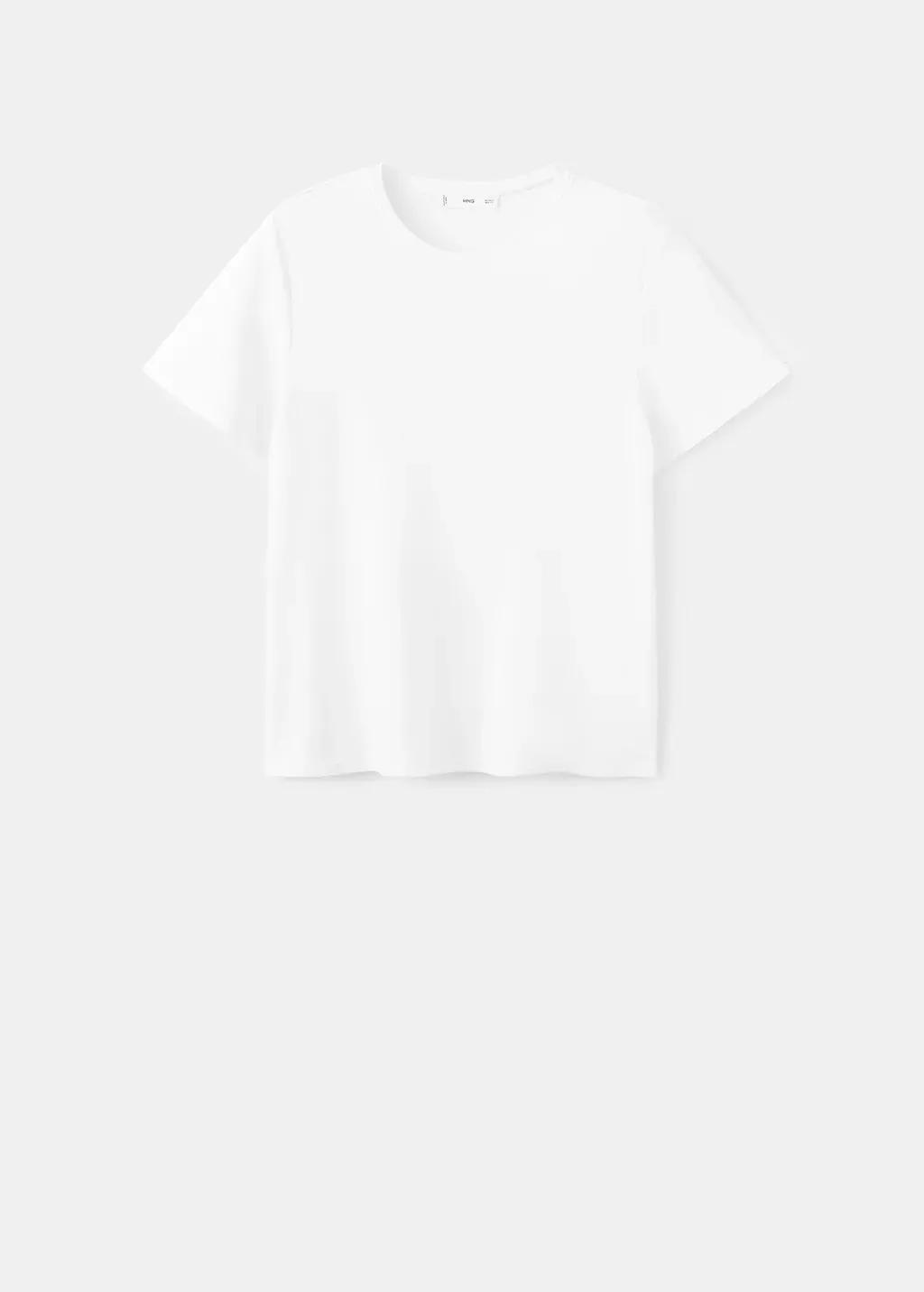 White Short-Sleeved Cotton T-Shirt, 0201_01, large image number 8