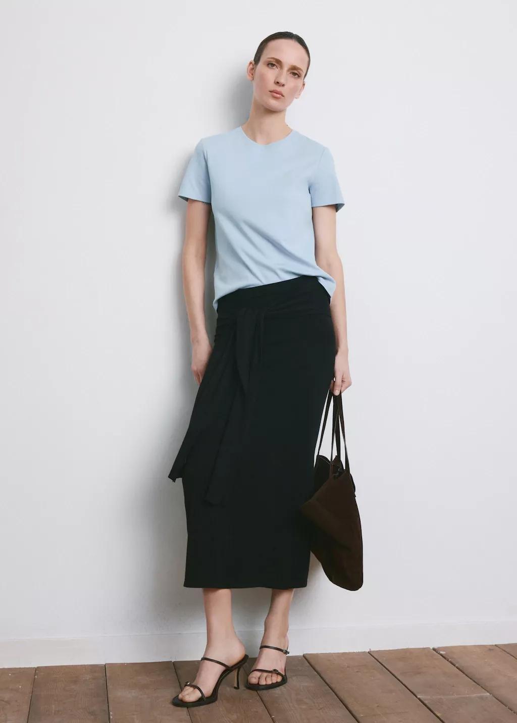 Blue Lt Pastel Short-Sleeved Cotton T-Shirt, Light-Pastel Blue, medium