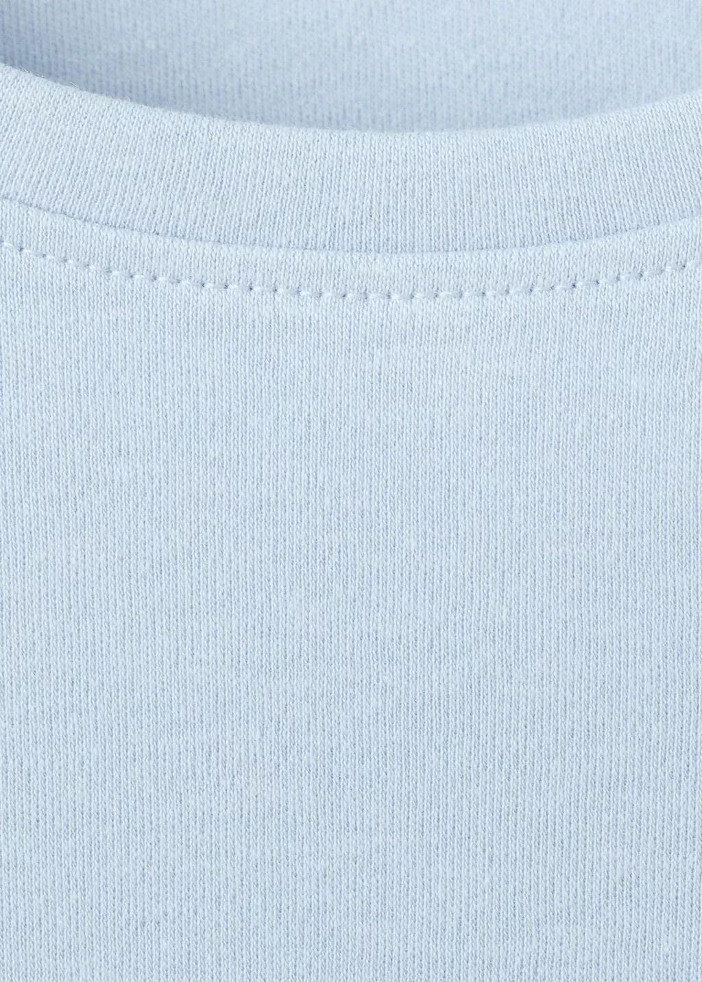 Blue Lt Pastel Short-Sleeved Cotton T-Shirt, Light-Pastel Blue, large image number 1