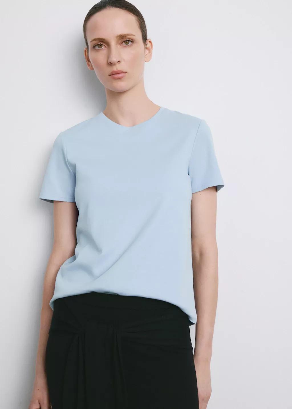 Blue Lt Pastel Short-Sleeved Cotton T-Shirt, Light-Pastel Blue, large image number 3