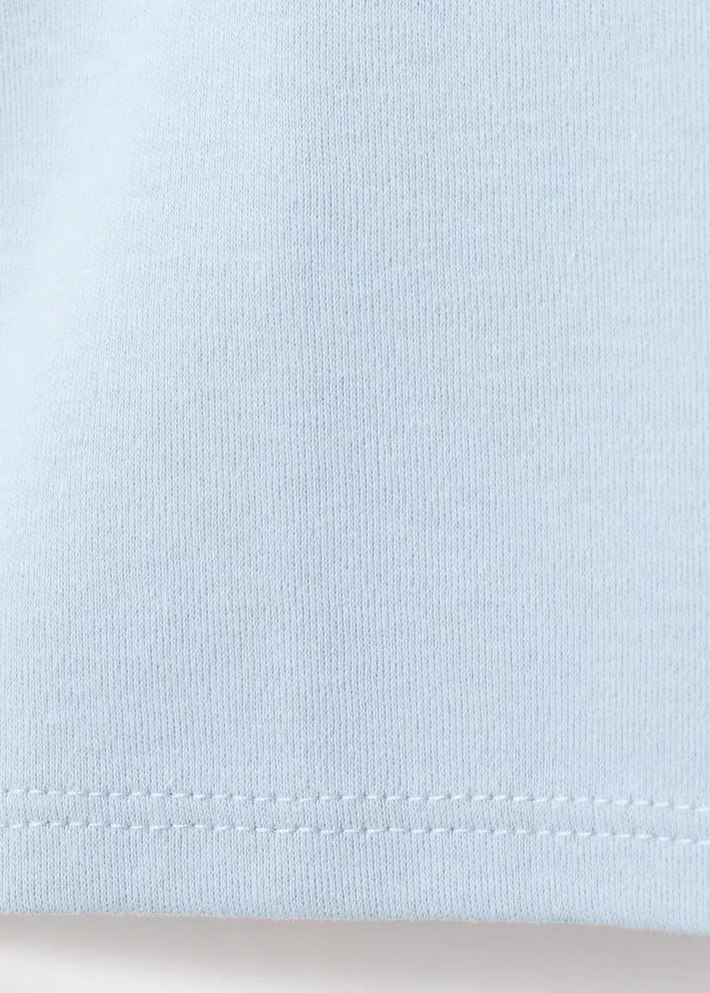 Blue Lt Pastel Short-Sleeved Cotton T-Shirt, Light-Pastel Blue, large image number 5