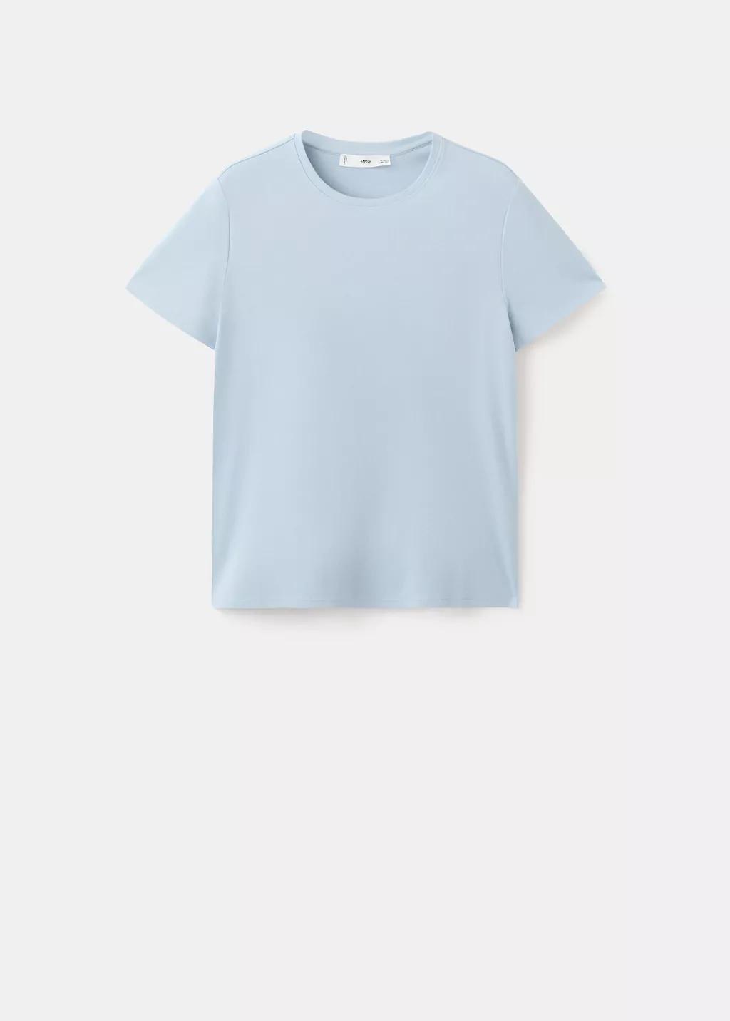 Blue Lt Pastel Short-Sleeved Cotton T-Shirt, Light-Pastel Blue, large image number 9