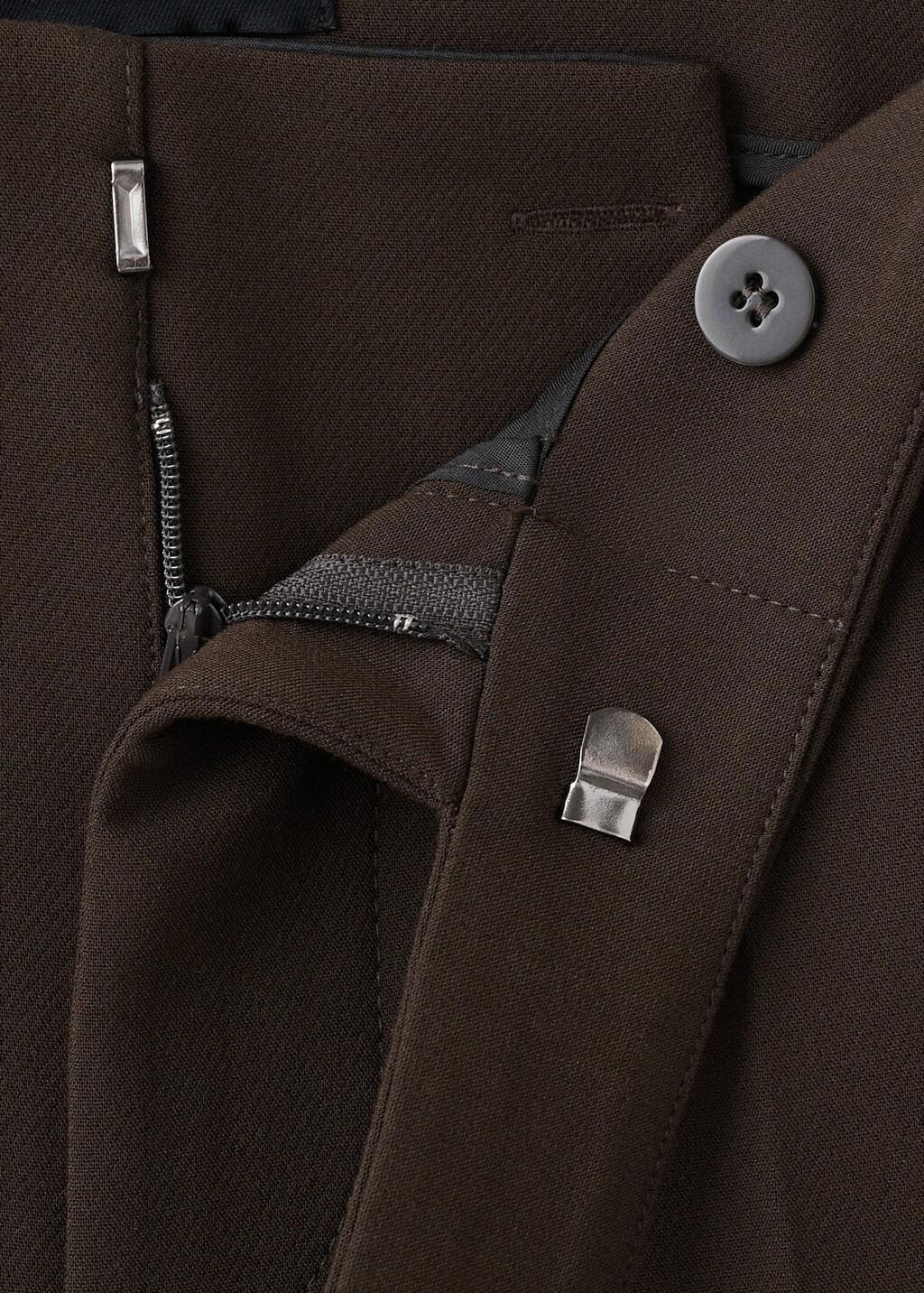 Brown Mid-Rise Flare Trousers, Dark Brown, large image number 1