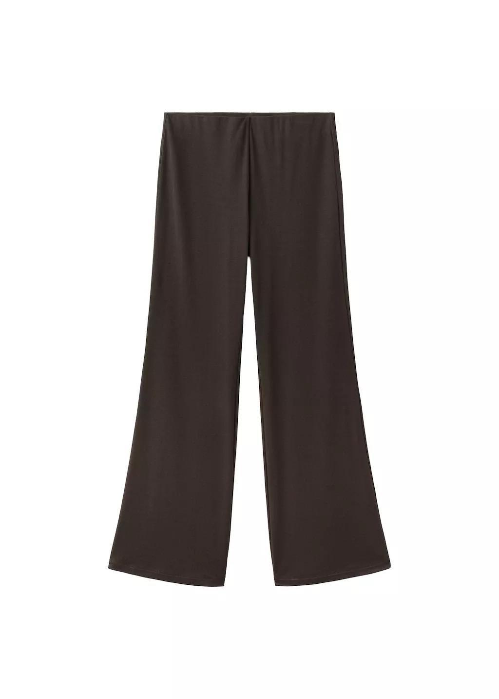 Brown Straight-Fit Trousers With Elastic Waist, 0201_30, large image number 6