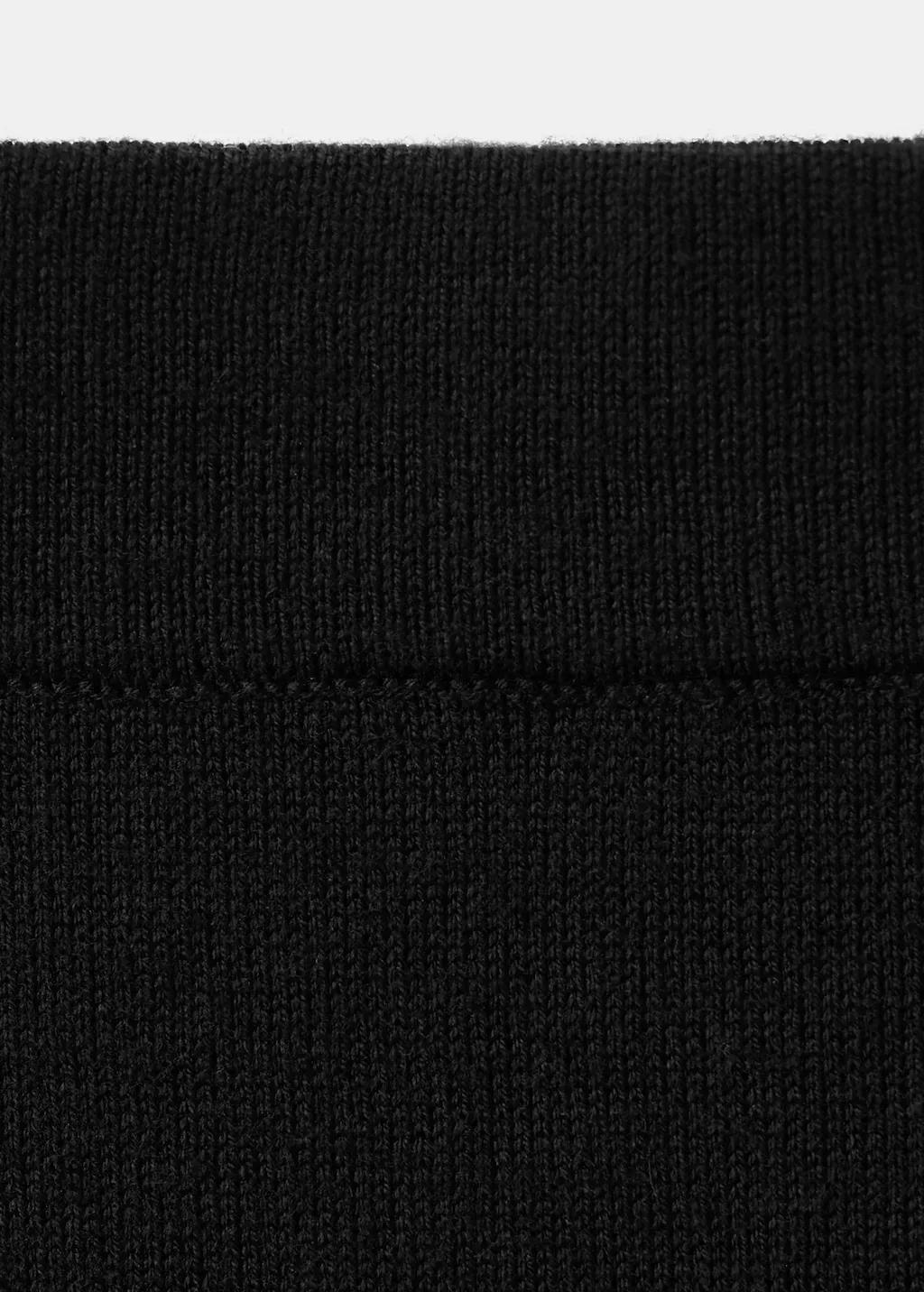 Black Knitted Skirt With Knot Detail, Black, large image number 4
