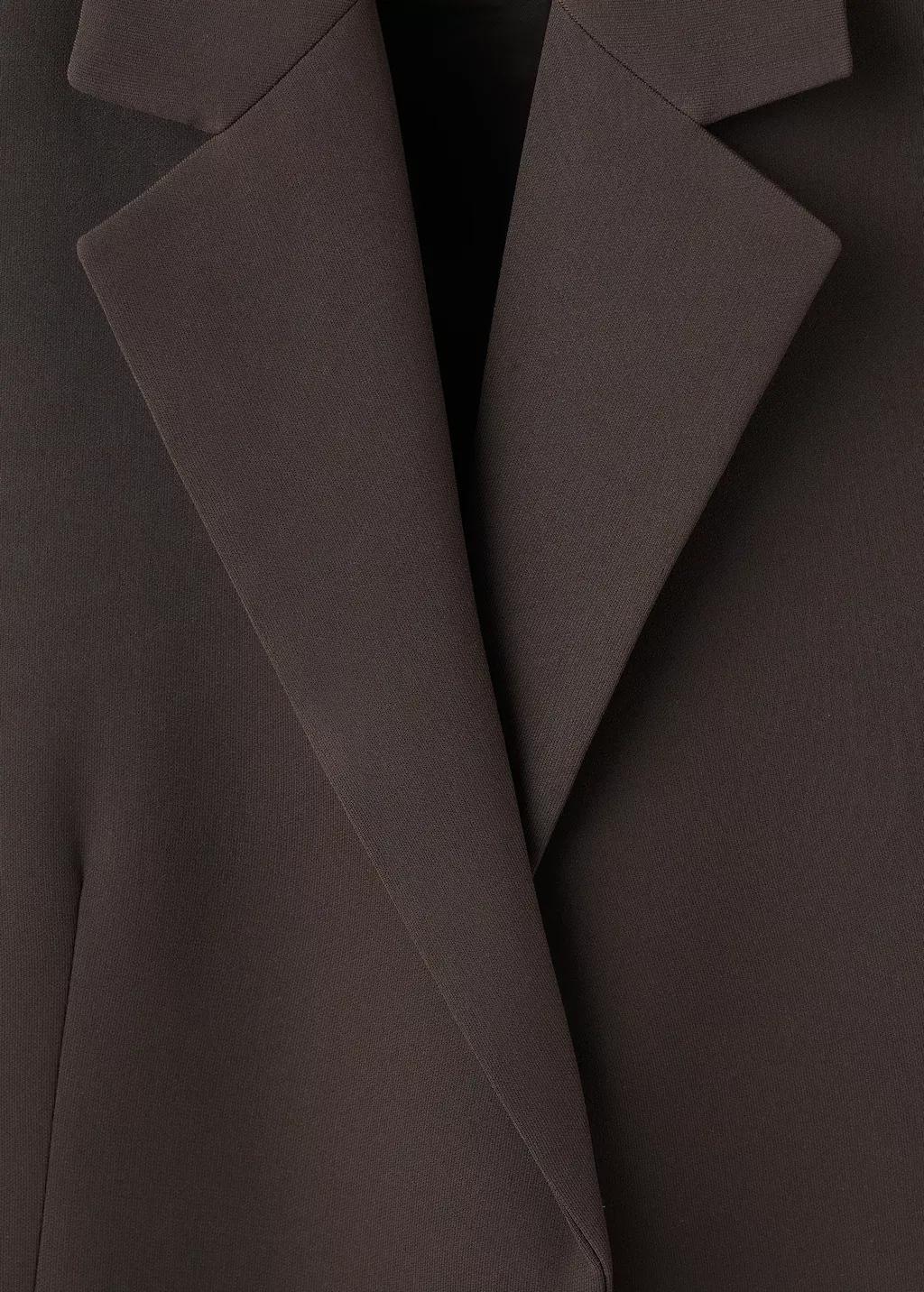 Brown Suit Waistcoat With Lapels, Brown, large image number 5