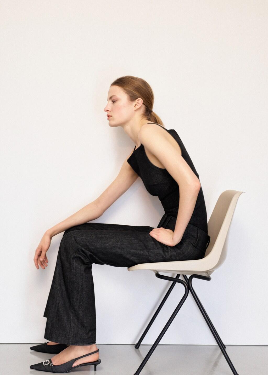 Black Mid-Rise Flared Jeans, 0201_99, large image number 3