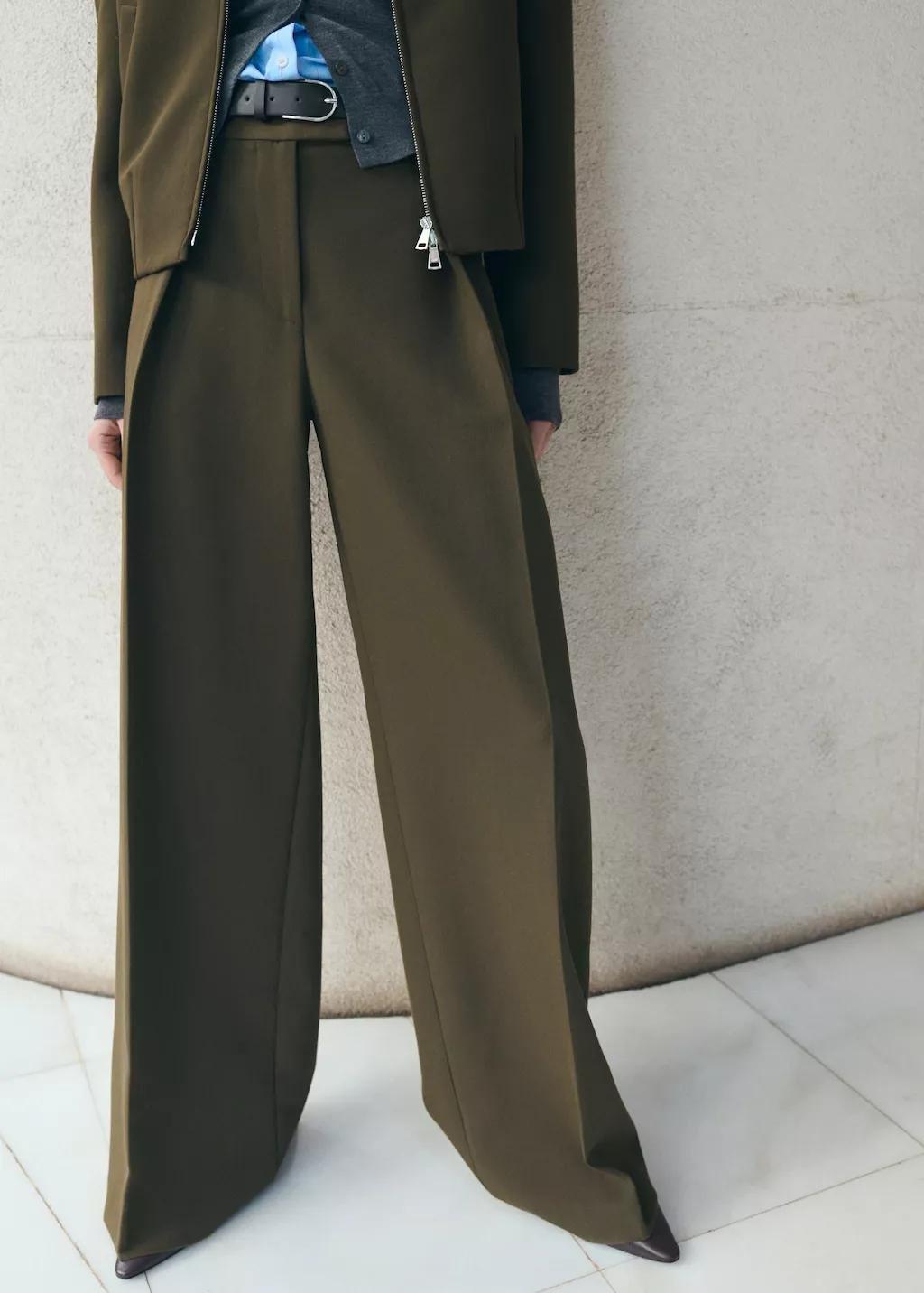 Khaki Belt Straight-Fit Trousers, 0201_37, large image number 3