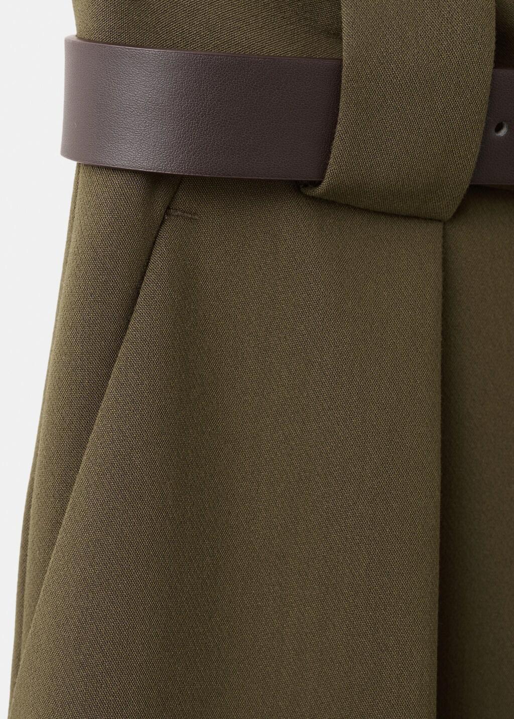 Khaki Belt Straight-Fit Trousers, 0201_37, large image number 4