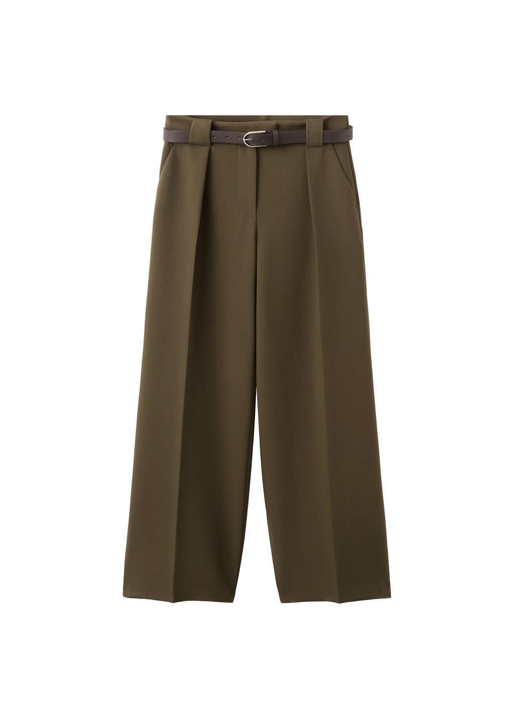 Khaki Belt Straight-Fit Trousers, 0201_37, large image number 5