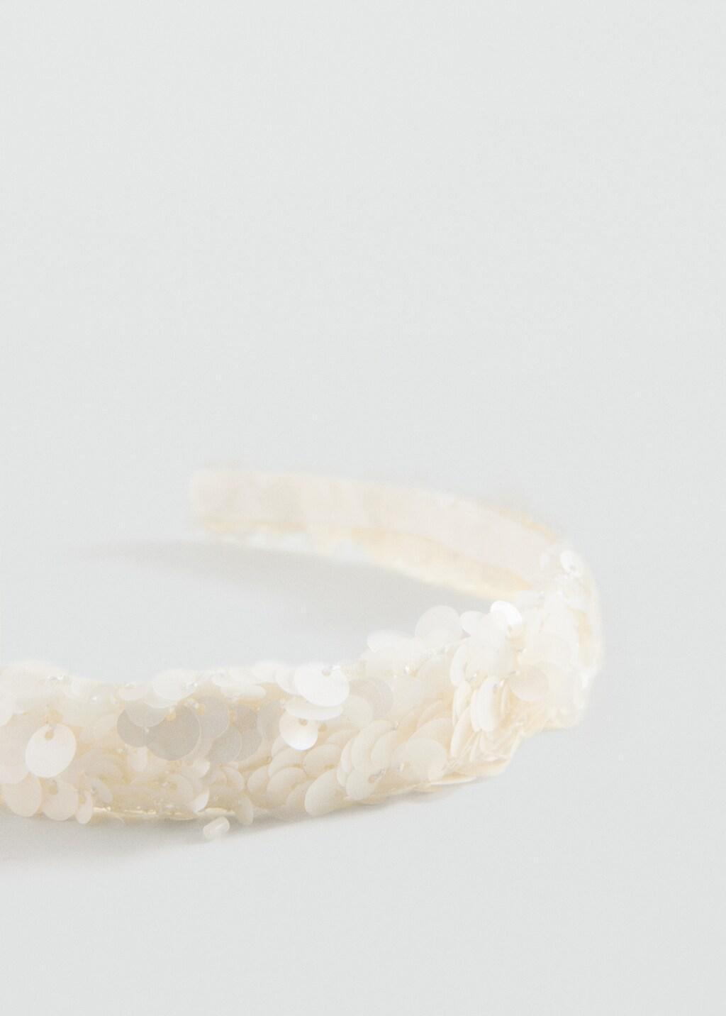 Beige Beaded Detail Headband, Kids Girl, Light Beige, large image number 2