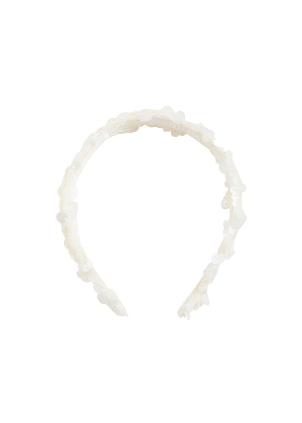 Beige Beaded Detail Headband, Kids Girl, Light Beige, large image number 3