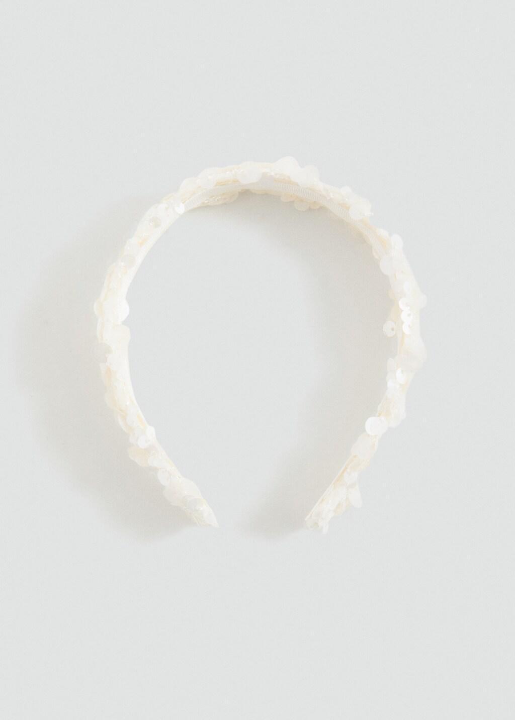 Beige Beaded Detail Headband, Kids Girl, Light Beige, large image number 4