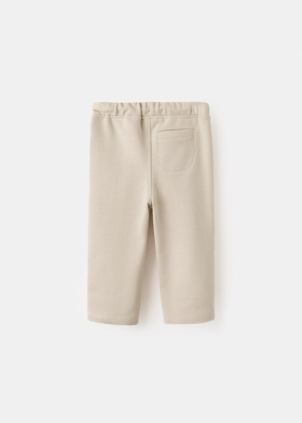 Beige Jogger Trousers With Stitch Detail, Light Pastel Brown, large image number 0