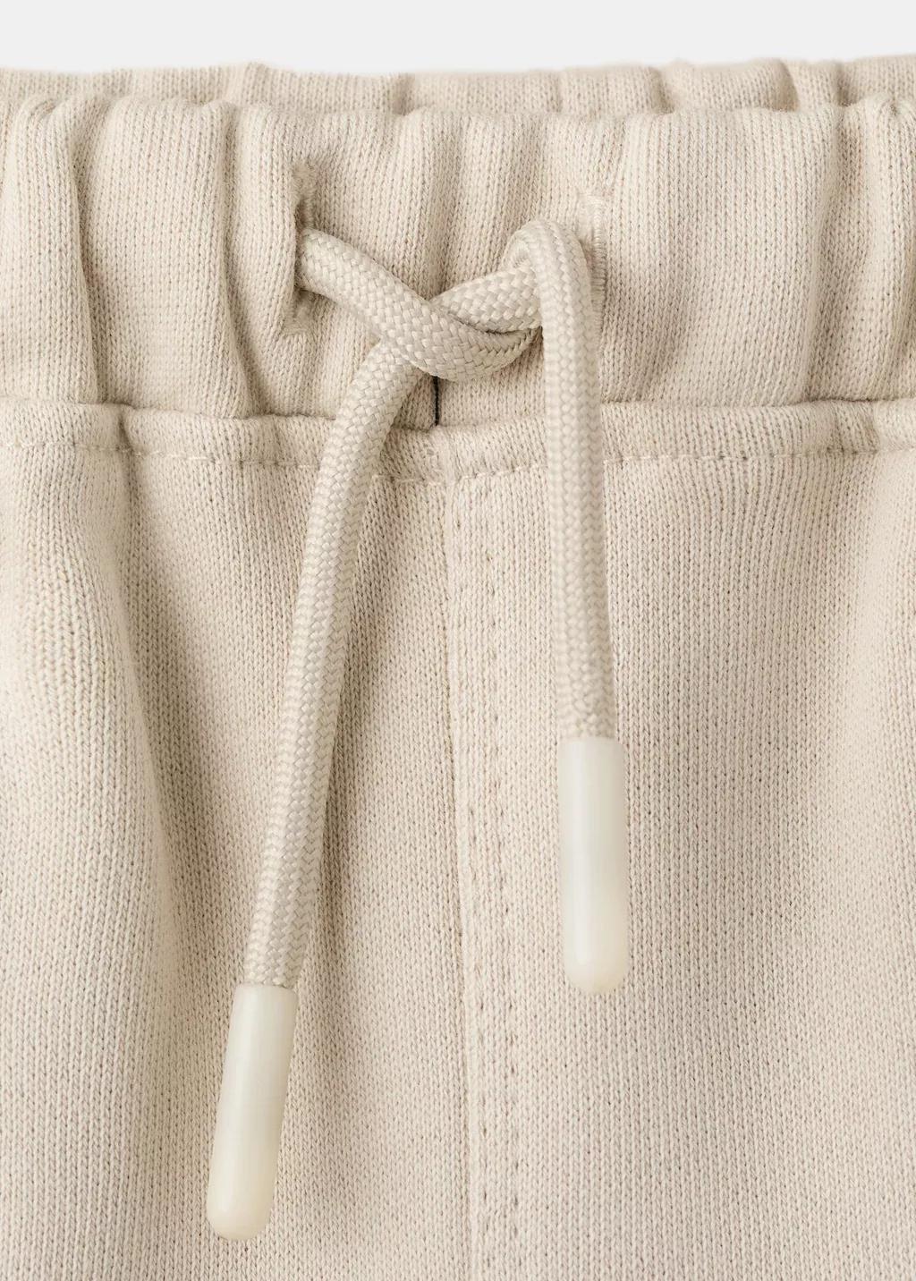 Beige Jogger Trousers With Stitch Detail, Light Pastel Brown, large image number 4