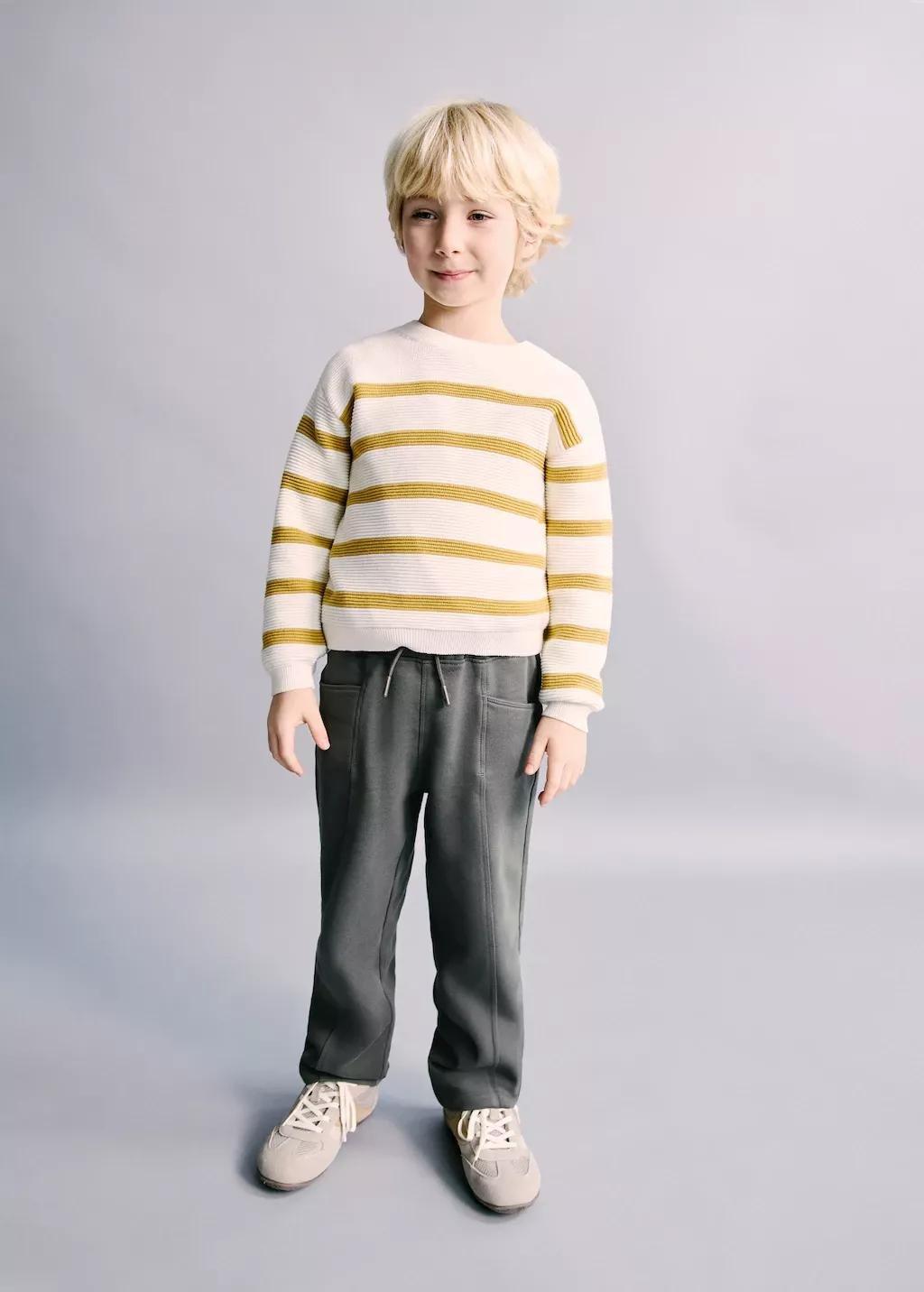 Grey Jogger Trousers With Stitch Detail, Kids Boys, Charcoal, large image number 0