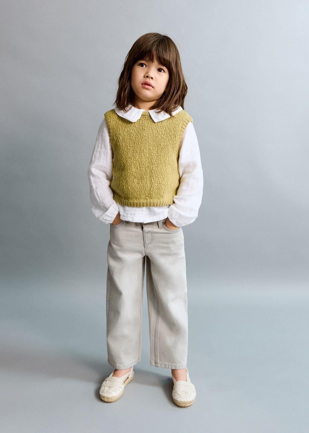 Yellow Knitted Gilet, Baby Girls, Bright Yellow, medium