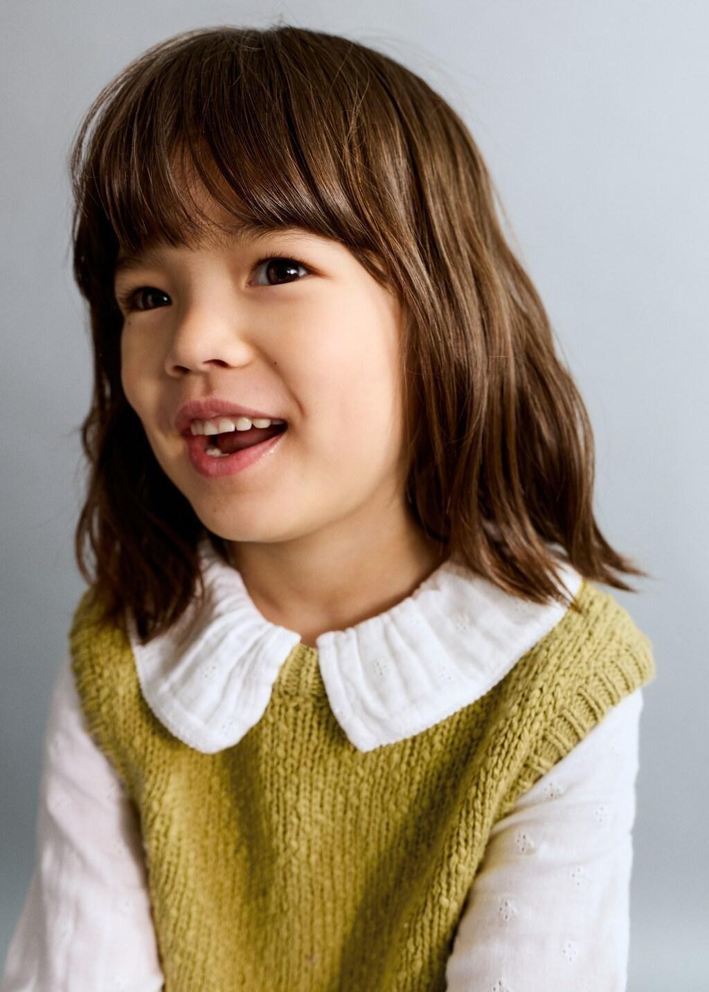 Yellow Knitted Gilet, Baby Girls, Bright Yellow, large image number 3