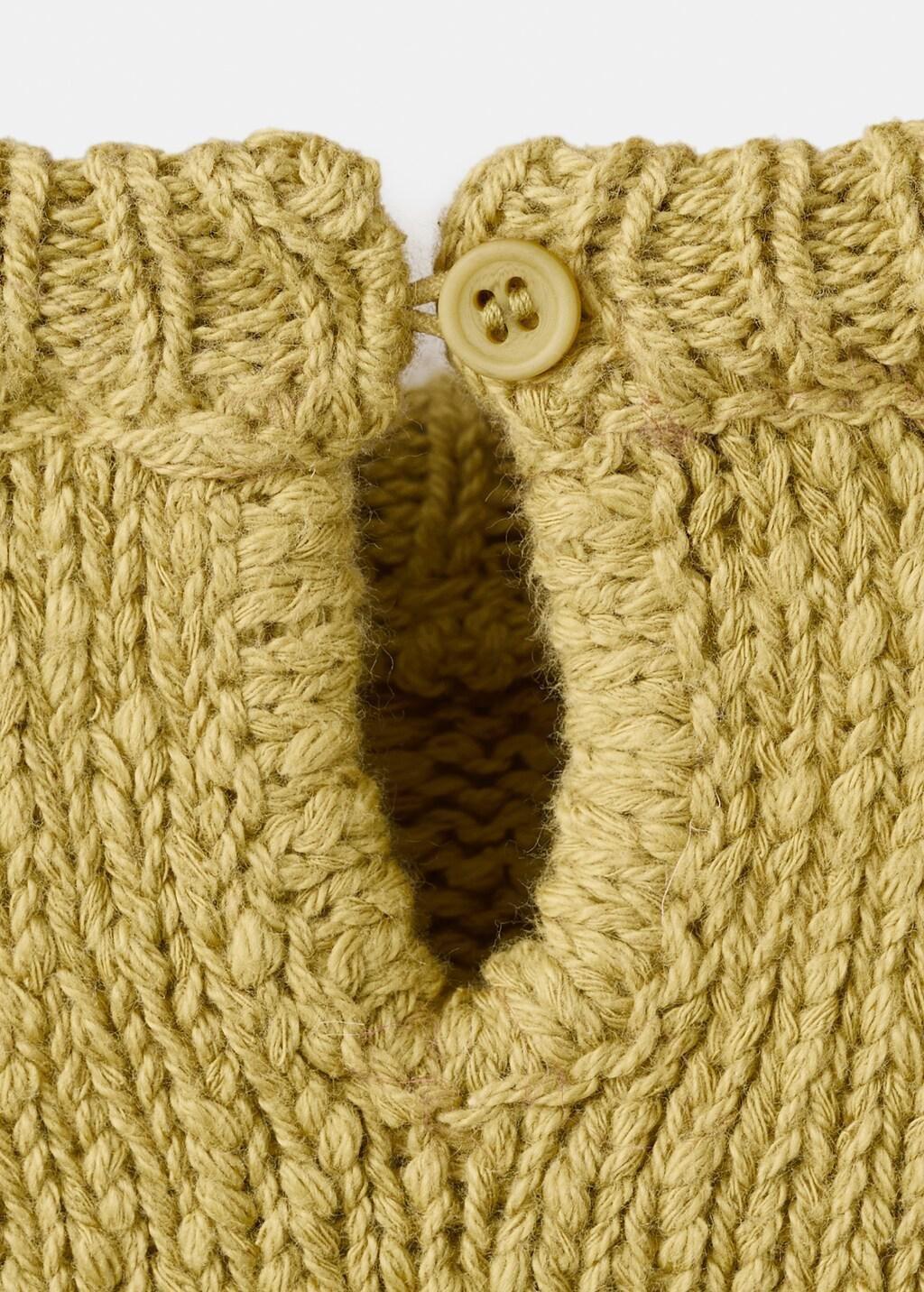 Yellow Knitted Gilet, Baby Girls, Bright Yellow, large image number 4