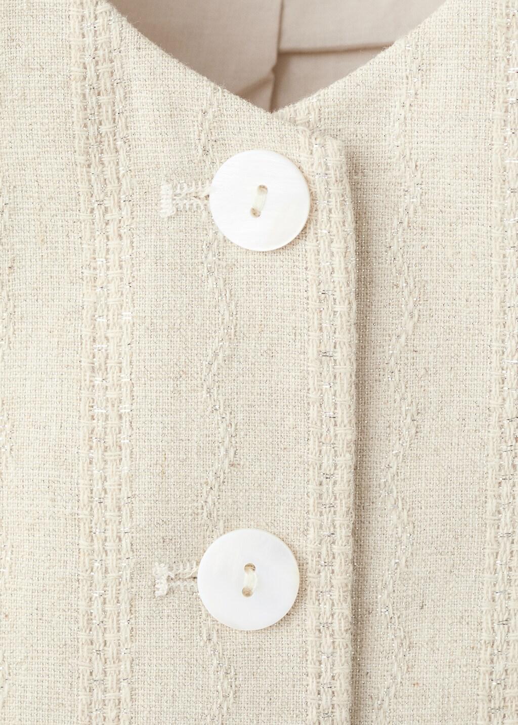 Beige Embroidered Cotton Gilet, Kids Girls, Light Beige, large image number 1