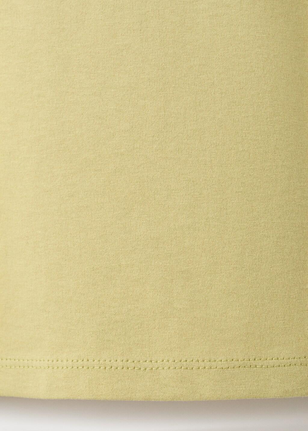 Yellow Text Cotton T-Shirt, Bright Yellow, large image number 6