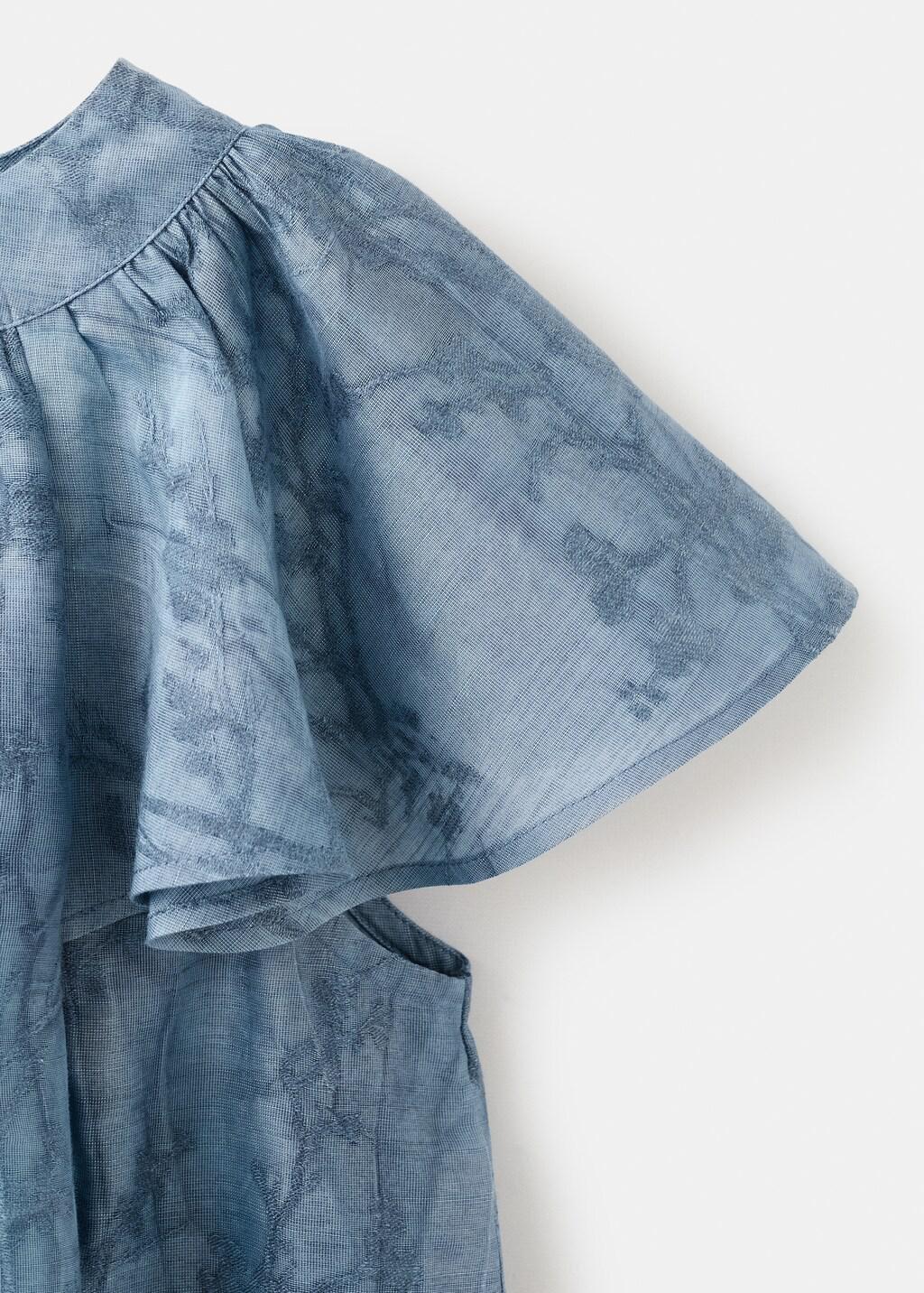 Navy Floral Embroidery Dress, Kids Girls, Navy, large image number 1