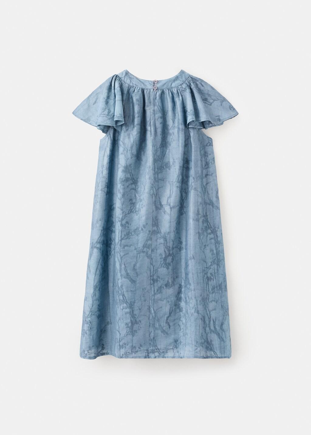 Navy Floral Embroidery Dress, Kids Girls, Navy, large image number 2