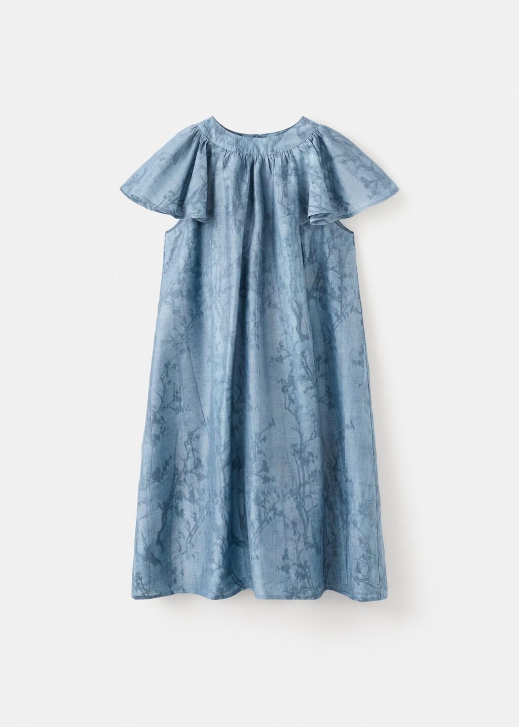 Navy Floral Embroidery Dress, Kids Girls, Navy, large image number 5