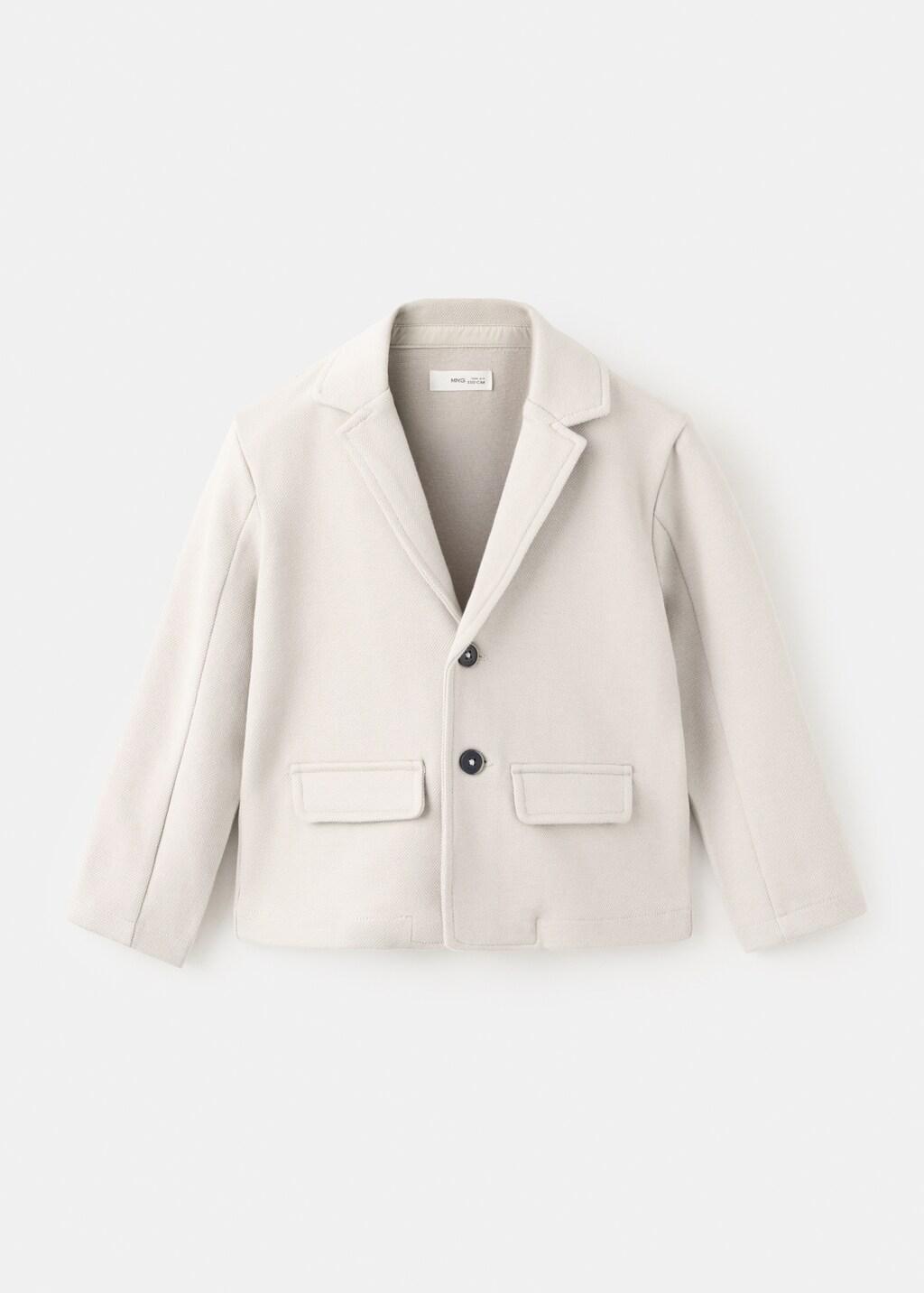 Brown Wool Cloth Jacket With Buttons, Baby Boys, Light Pastel Brown, large image number 5